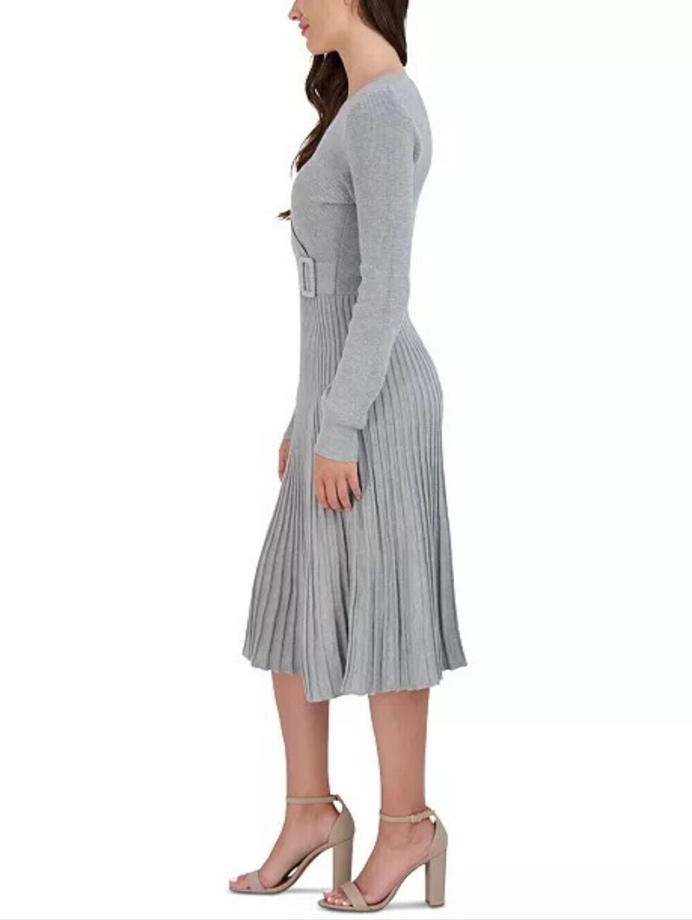 Signature By Robbie Bee Gray Belted Sweater Dress XL - Picture 6 of 11